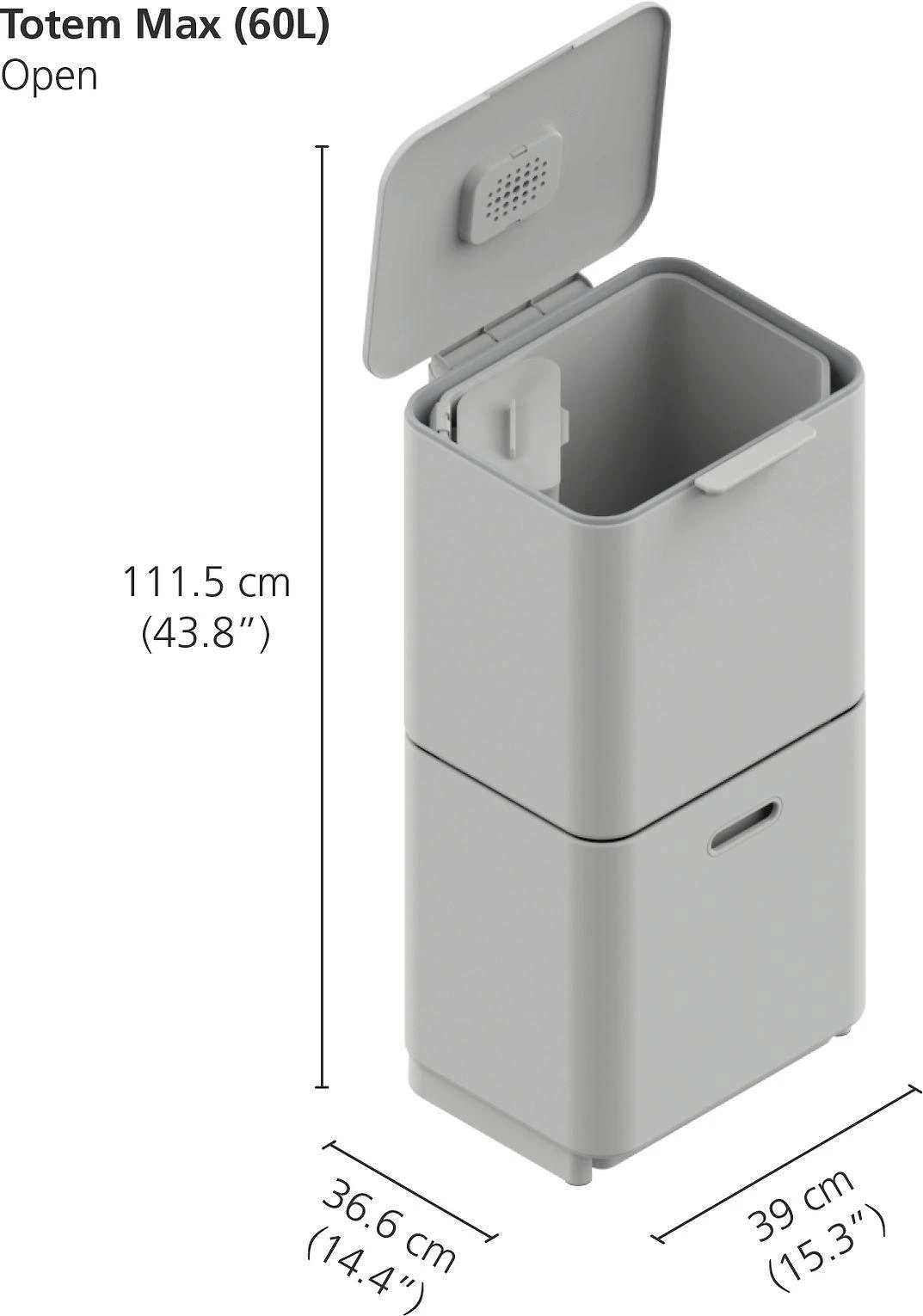 Joseph Joseph JJ-Krepšys do segregacji 60l Totem Max grafit