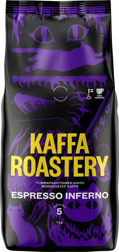 Kaffa Roastery Espresso Inferno kavos pupelė, 1kg