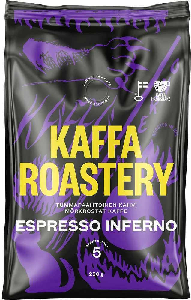 Kaffa Roastery Espresso Inferno kavos pupelės, 250 g