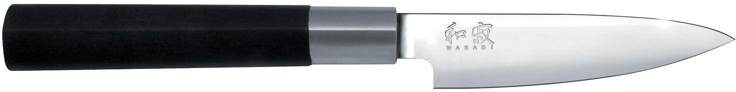 Japoniško plieno šefo peilis KAI Wasabi DM6710P, 10 cm ašmenys, juodas