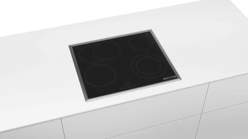 Bosch PKN645BB2E Serija 4, Elektrinė kaitlentė, 60 cm, kaitlentė su plieniniu rėmu