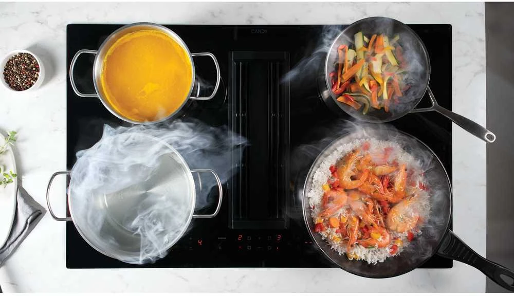 Indukcinė kaitlentė „Candy CIH8I4CF Cook 800“ su gartraukiu, 80 cm