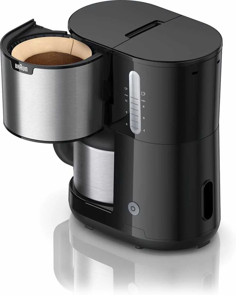 Kavos aparatas Braun IDCollection KF1505 BK, Lašelinis kavos virimo aparatas, 1,2 l, Malta kava, 1000 W, Juoda