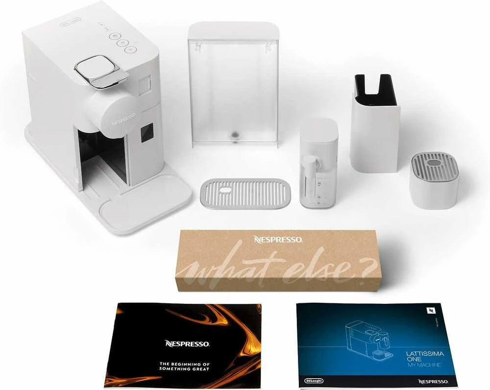 Automatinis kavos aparatas su pieno plakikliu Delonghi EN510.W Nespresso, Baltos spalvos