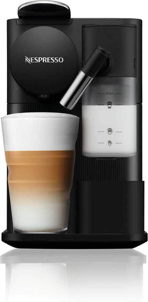 Automatinis kavos aparatas su pieno plakikliu Delonghi EN510.W Nespresso, Juodos spalvos