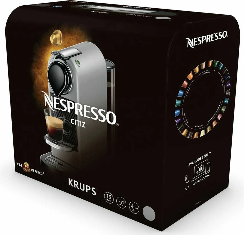 Kavos aparatas Krups Citiz XN741B sidabrinis Nespresso