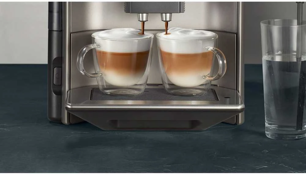 SIEMENS Kavos aparatas TE655203RW Slėgis 15 bar, Su pieno plakikliu, Automatinis, 1500 W, Juodas/ stainless steel