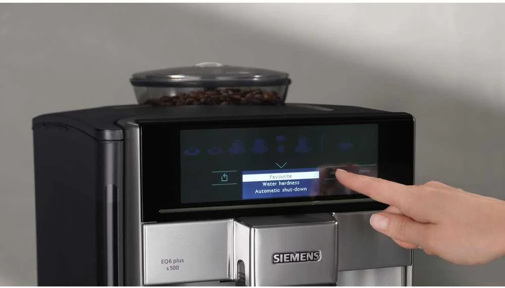 SIEMENS Kavos aparatas TE655203RW Slėgis 15 bar, Su pieno plakikliu, Automatinis, 1500 W, Juodas/ stainless steel
