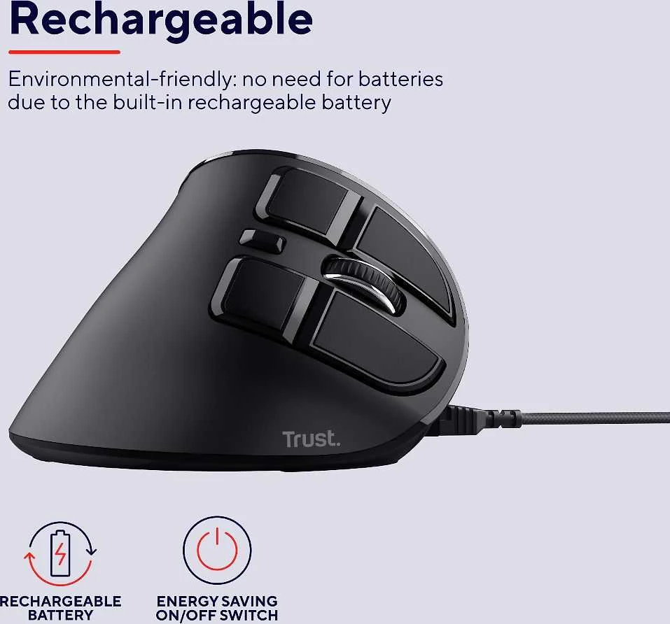 Voxx Belaidė įkraunama ergonominė pelė 23731