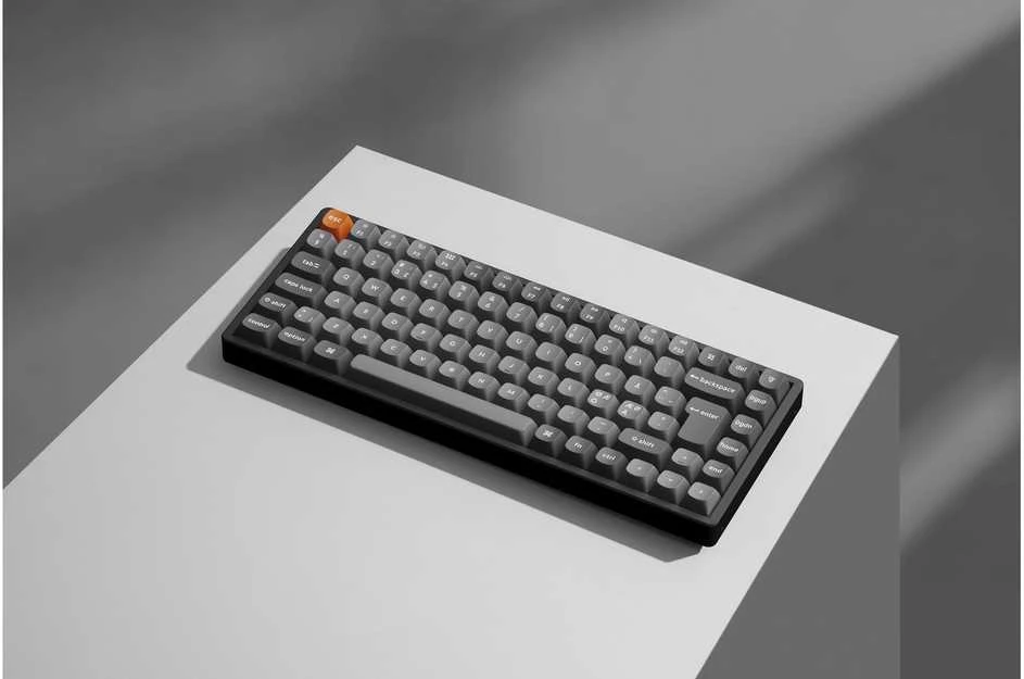 Klaviatūra Keychron K2 Max, su laidu & Wireless, USB + RF belaidė + Bluetooth, Mechaninė, QWERTY, RGB LED, Juodas, Pilkas