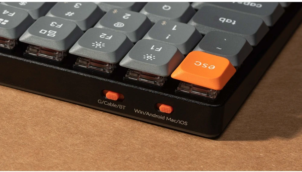 Keychron K3 Max Wireless (K3M-H3) - US išdėstymas - Hot-Swappable Low Profile Gateron Brown - Juodas (Juoda) Mechaninė Belaidė Žaidimų Klaviatūra