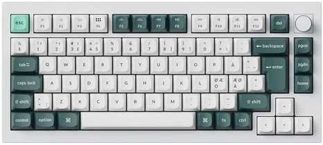 Klaviatūra Keychron Q1 HE, su laidu & Wireless, USB + RF belaidė + Bluetooth, Magnetic-mechaninė key switch, QWERTY, RGB LED, Baltas