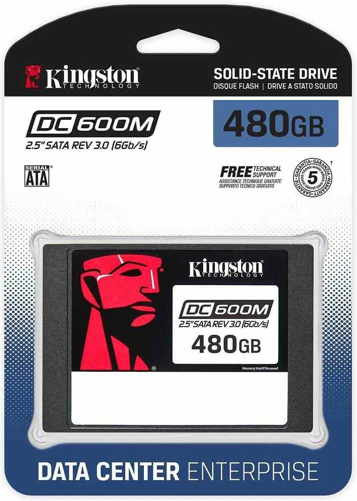 KINGSTON 480 GB DC600M 2,5 colio SATA3 mišraus naudojimo duomenų centro SSD, skirtas įmonės serveriams ir NAS (paruošta VMWare)