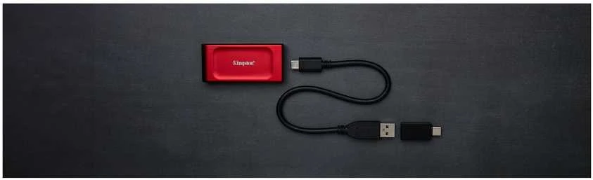 Išorinis kietasis diskas Kingston SXS1000R, 2 TB, USB 3.2 Gen 2, raudonas
