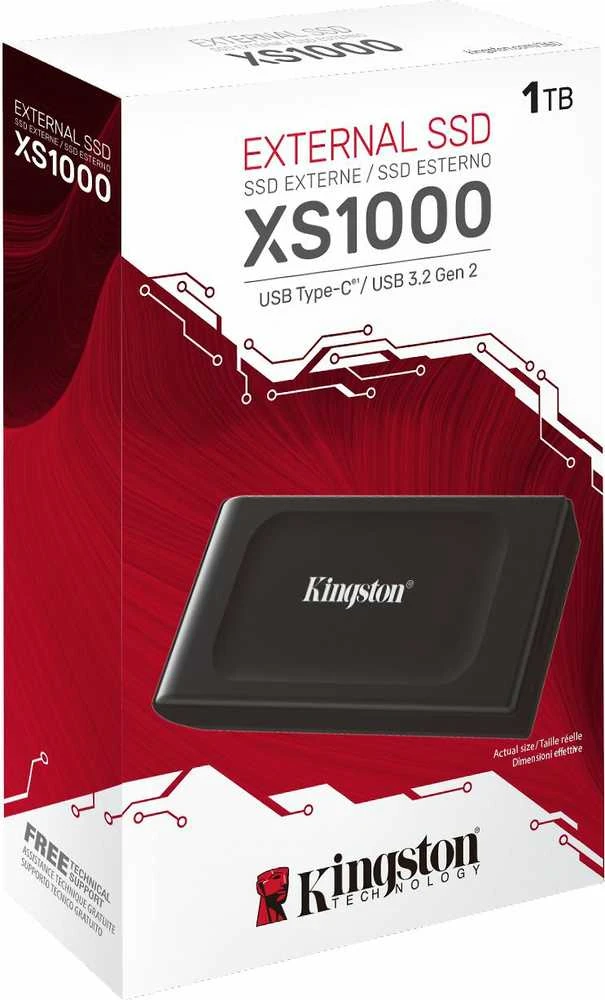 Išorinis kietasis diskas Kingston SXS1000R, 1 TB, USB 3.2 Gen 2, juodas