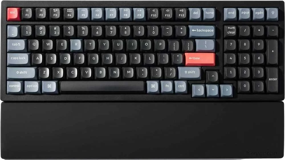 Klaviatūra Keychron silikoninis delno atramos dėklas Juodas / K4 Pro / K4 Max / Q5 / V5 / V5 Max