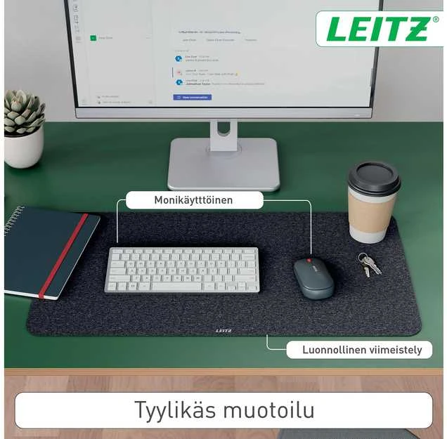 Kilimėlis Veltinio bloknotas Leitz, 70x36 cm, tamsiai pilkas