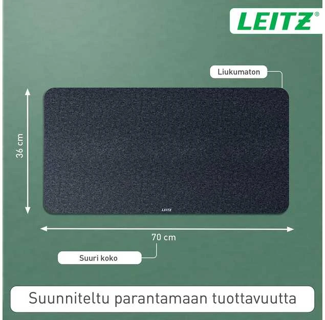 Kilimėlis Veltinio bloknotas Leitz, 70x36 cm, tamsiai pilkas