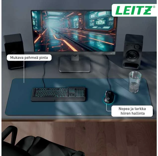 Kilimėlis Leitz Gaming Mat 100 x 40 cm Tamsiai pilka (53840089)