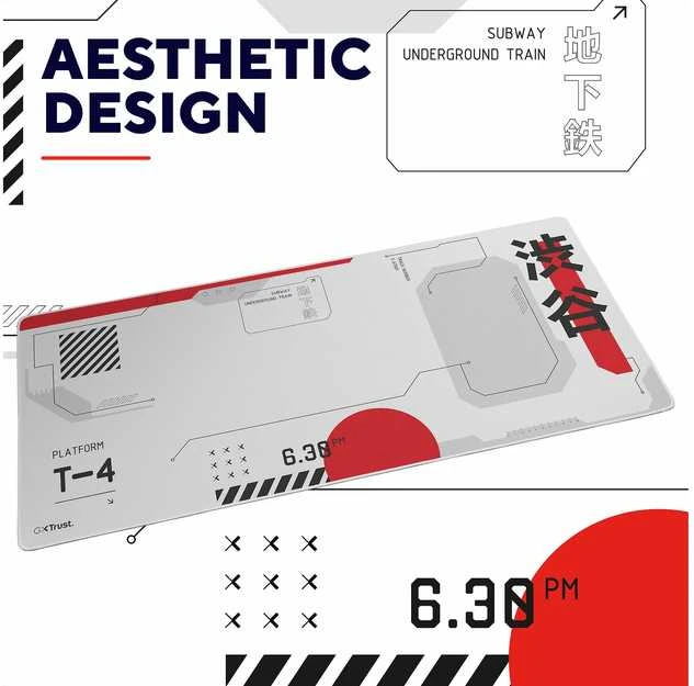 Trust GXT 759 XXL žaidimų pelės kilimėlis | Japan Baltas