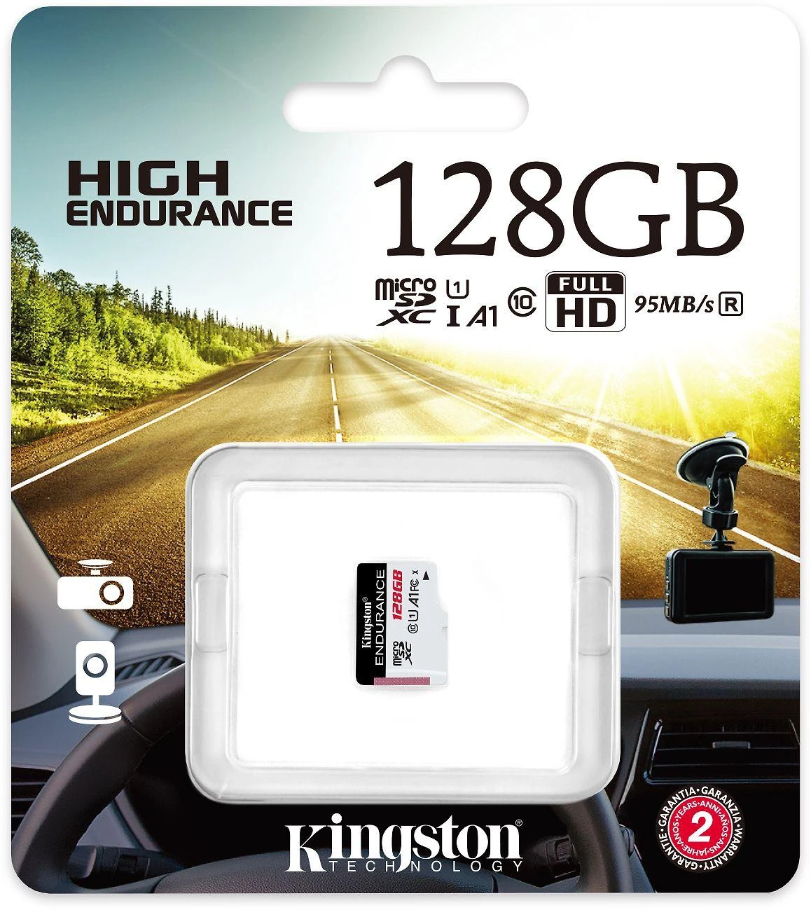 Atminties kortelė KINGSTON 128GB Micro SDXC Endurance 95R/45W C10 A1 UHS-I kortelė