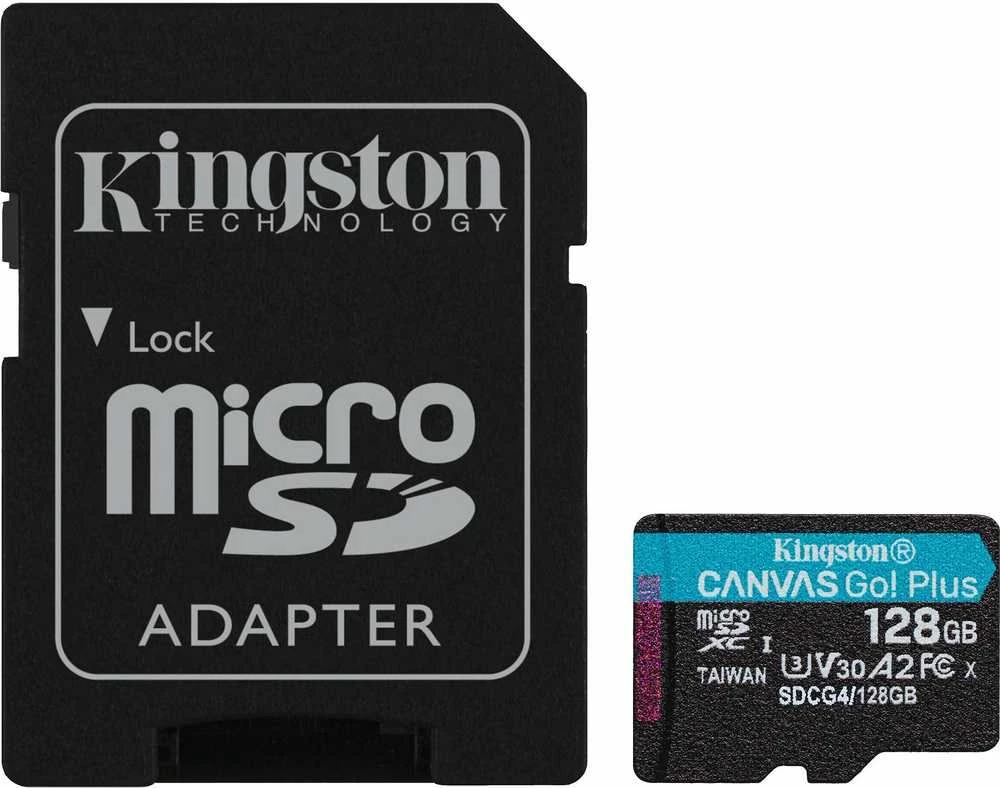 Atminties kortelė KINGSTON Canvas Go! Plus 128 GB Micro SDXC, su adapteriu