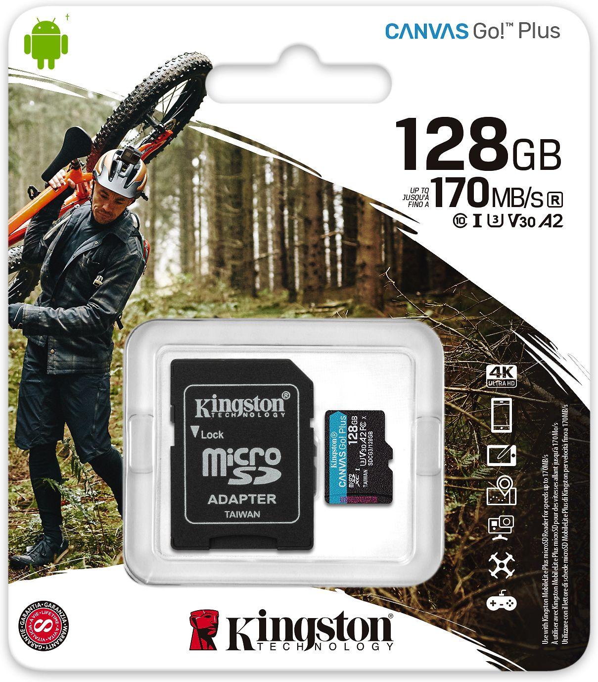 Atminties kortelė Kingston microSDXC Canvas Go! Plus 128GB