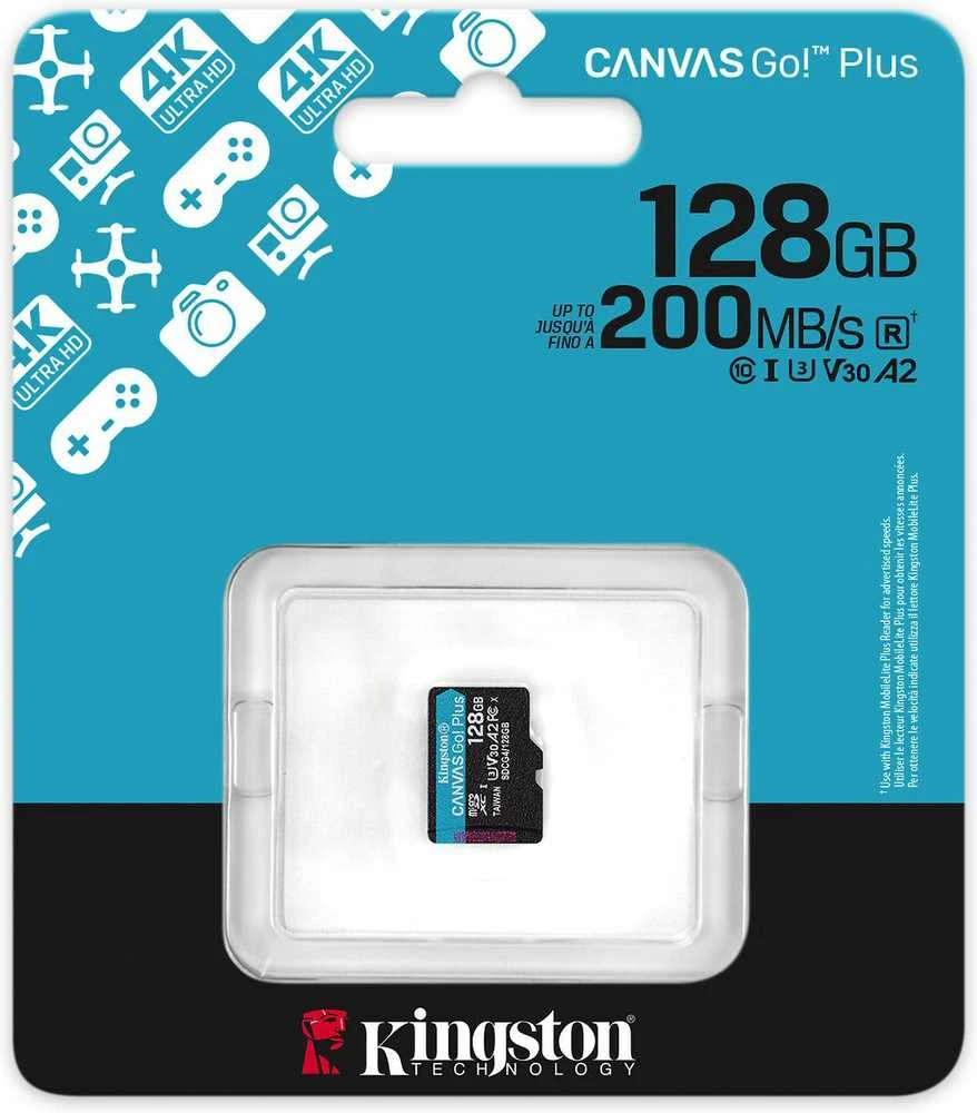 Atminties kortelė KINGSTON Canvas Go! Plus 128 GB Micro SDXC, be adapterio