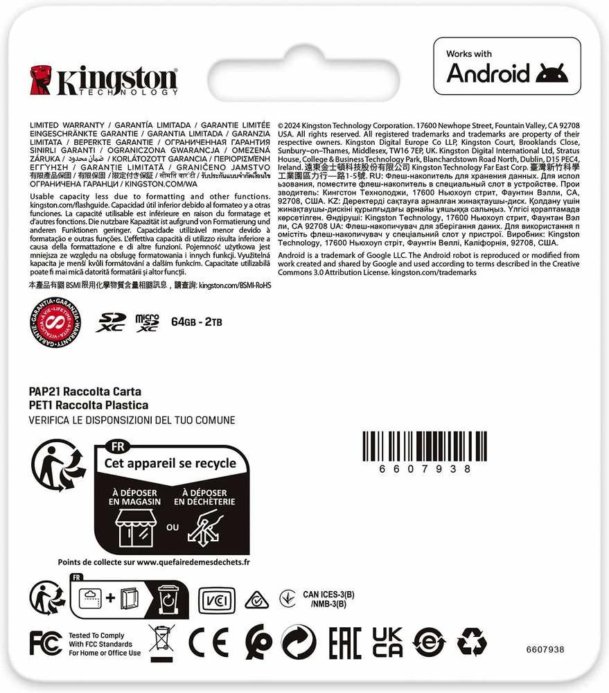 Atminties kortelė KINGSTON Canvas Go! Plus 128 GB Micro SDXC, be adapterio
