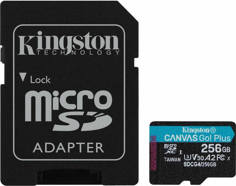 Atminties kortelė KINGSTON Canvas Go! Plus 256 GB Micro SDXC, su adapteriu
