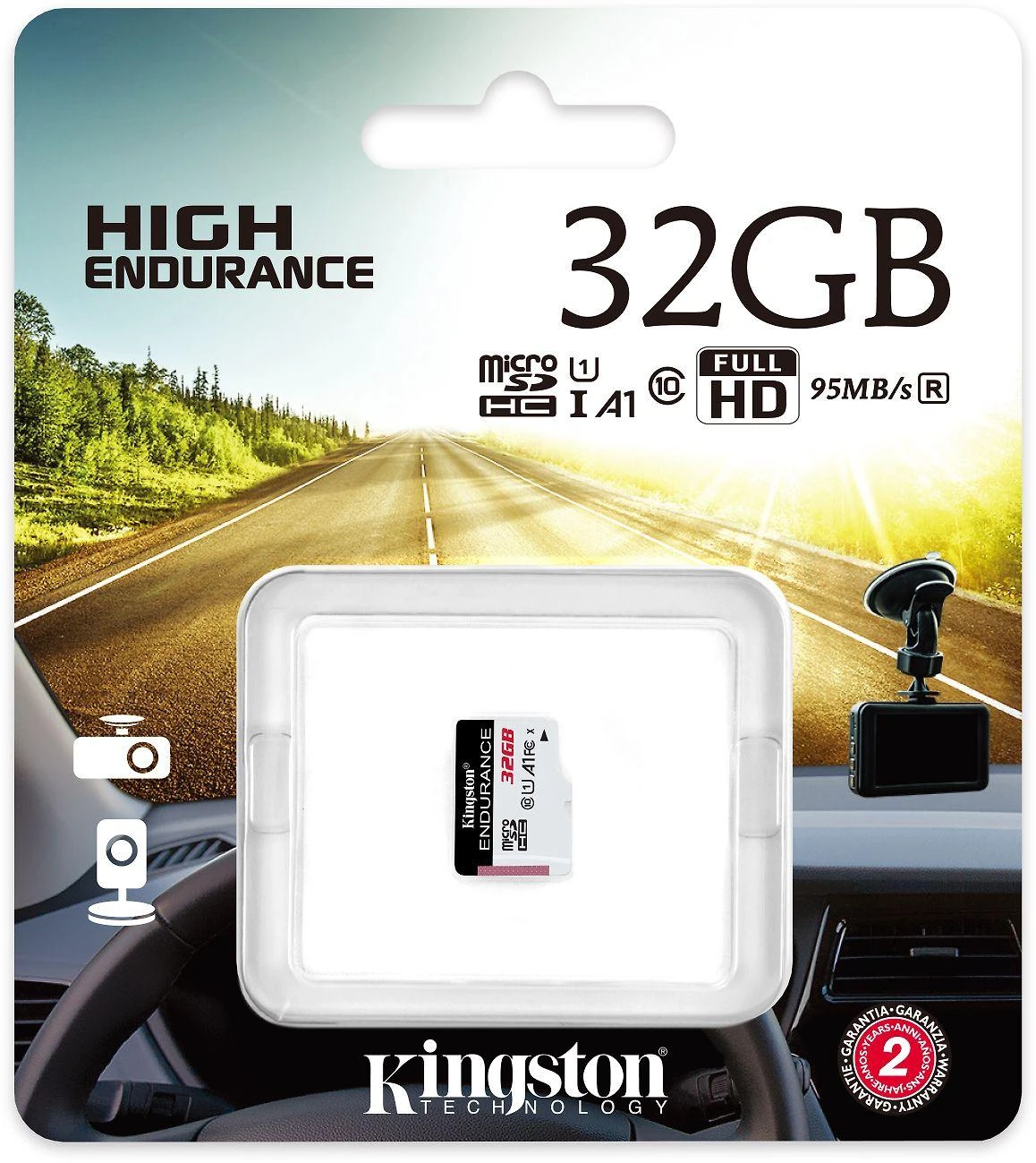 Atminties kortelė Tik Kingston 32GB Micro SDHC Endurance 95R/30W C10 A1 UHS-I kortelė