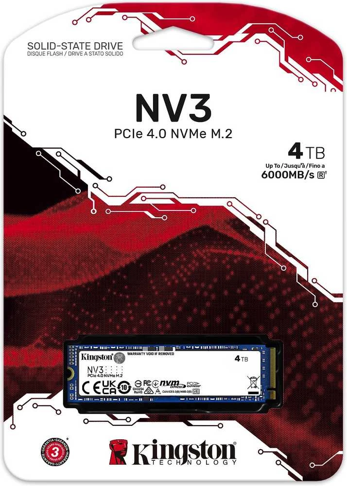 Kingston SSD 4TB NV3 M.2 2280 PCIe 4.0 NVMe SSD