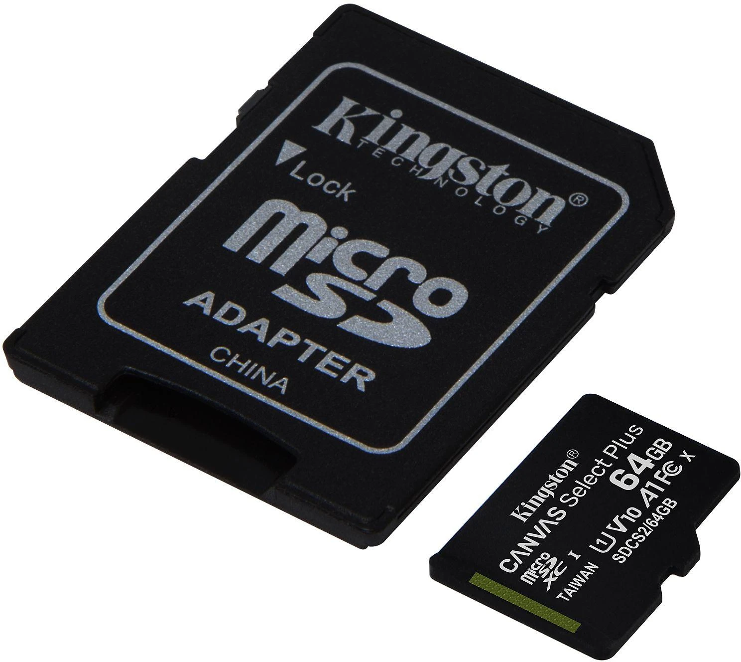 Atminties kortelė Kingston Canvas Select Plus MicroSDXC, 64 GB, su SD adapteriu