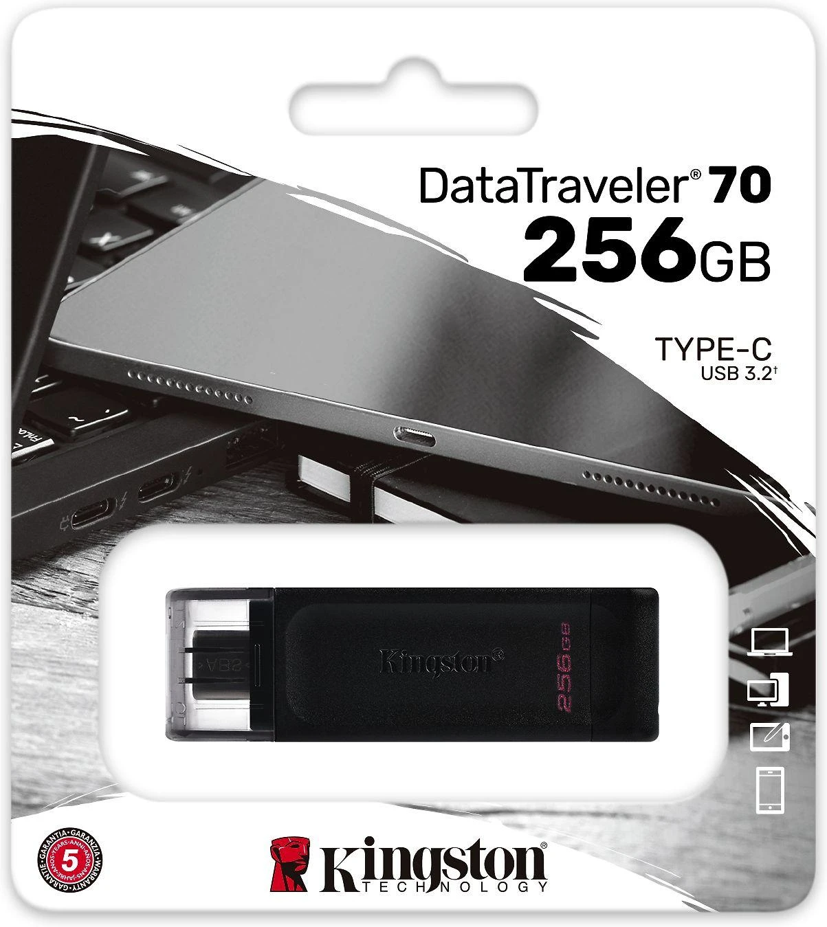 USB laikmena Kingston DataTraveler 70 256GB USB 3.2 Gen 1 Type-C