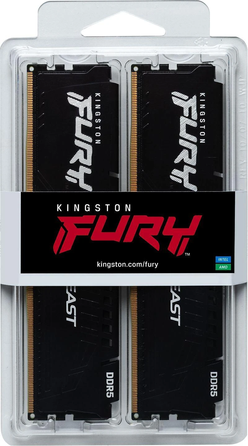 RAM Kingston | Fury Beast | 32 GB | DDR5 | 5200 MHz | Kompiuteris/serveris | Registracijos Nr. | ECC Nr.