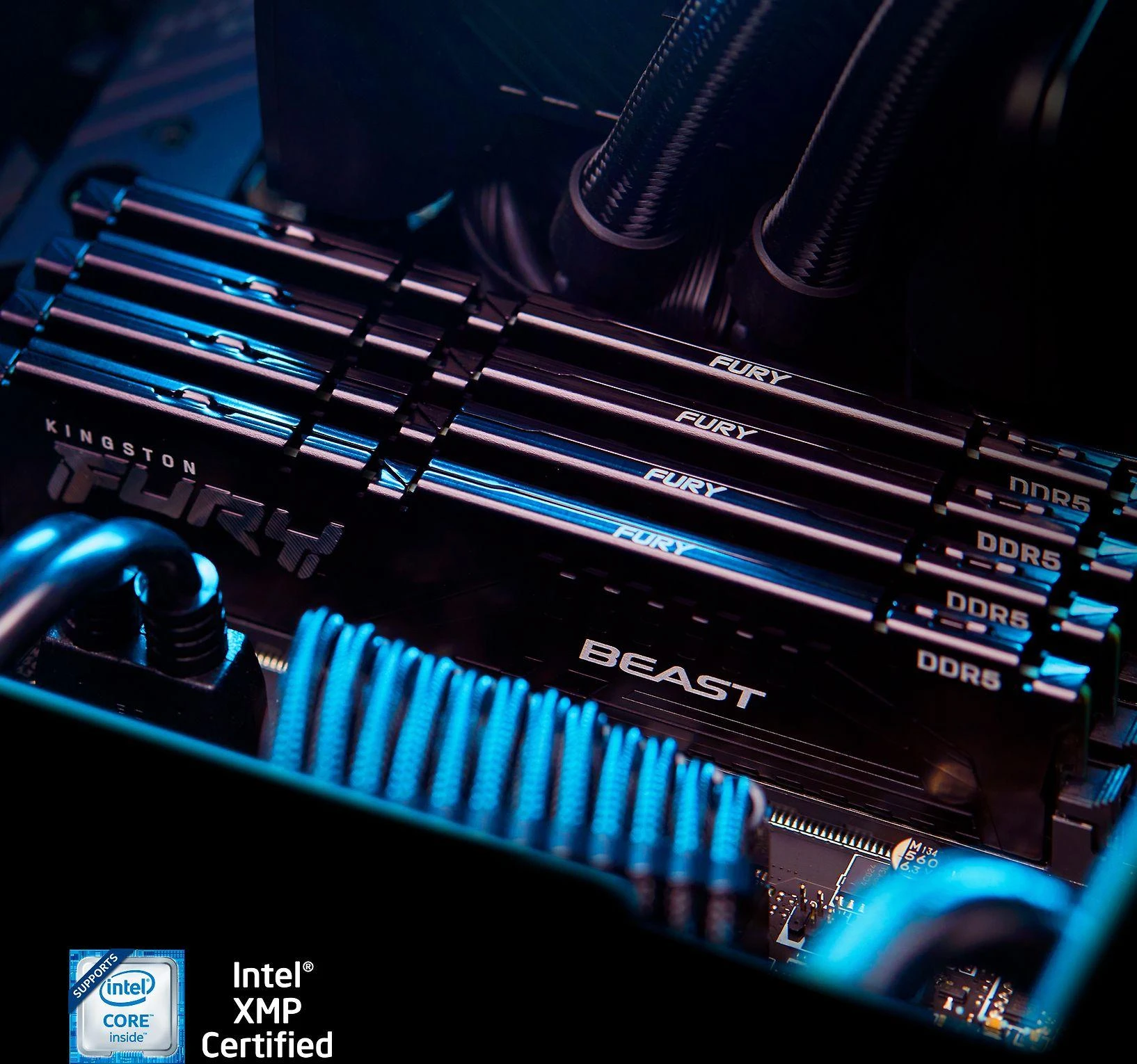 RAM KINGSTON 32GB 5600MHz DDR5 CL40 DIMM 2 vnt. rinkinys FURY Beast Juodas