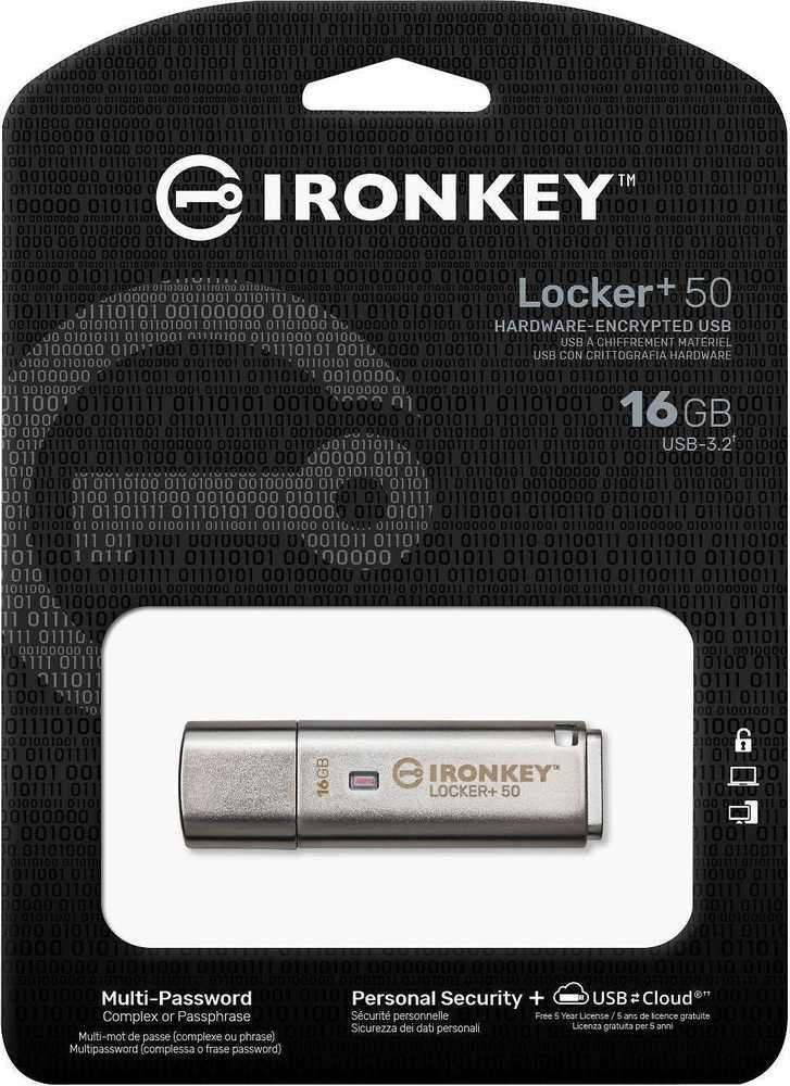 KINGSTON 16GB IKLP50 AES USB, W/256BIT ENCRYPTION