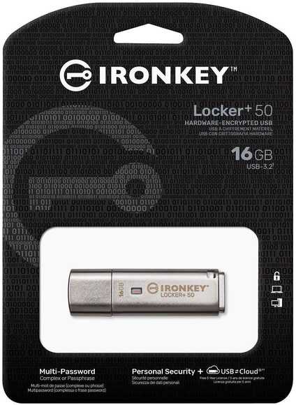 KINGSTON 16GB IKLP50 AES USB, W/256BIT ENCRYPTION
