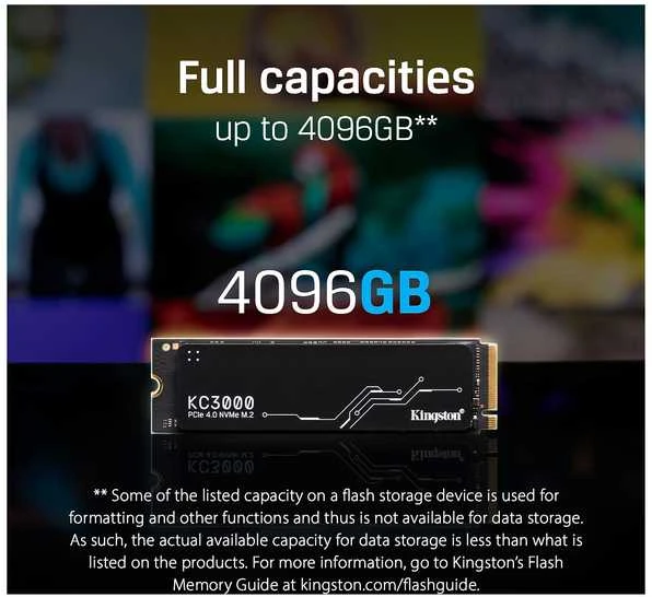 Kietasis diskas Kingston KC3000 M.2 Pcie 4.0 NVMe 1TB