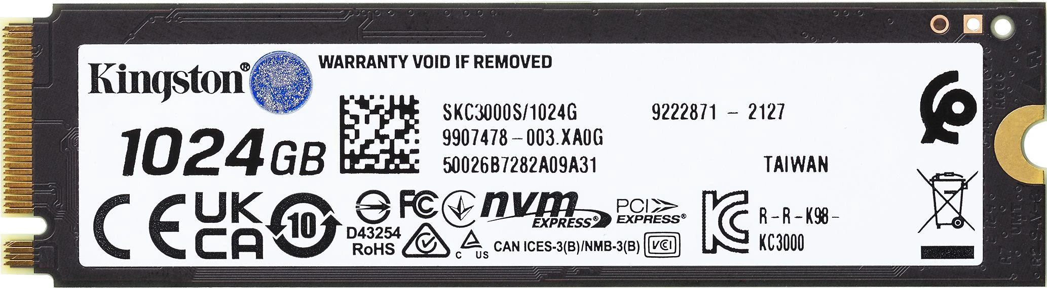 Kietasis diskas Kingston KC3000 M.2 Pcie 4.0 NVMe 1TB