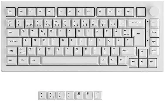 AKKO 5075B klaviatūra, RGB garsiakalbiai – „Lavender Violetinė Pro“, ISO DE/UK/NORDIC, odos baltumo
