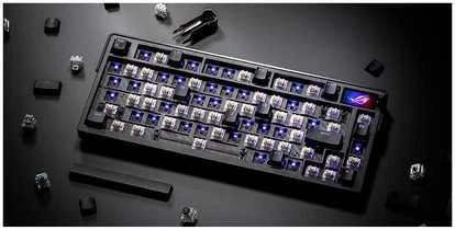 Žaidimų klaviatūra ASUS ROG AZOTH EXTREME 75% Wireless DIY Custom Gaming Keyboard, OLED ekranas