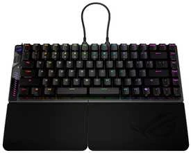 Klaviatūra ASUS ROG Falcata, 75%, Laidinis ir belaidis, USB + RF belaidis + „Bluetooth“, Magnetinis-mechaninis rakto jungiklis, RGB LED, Juoda