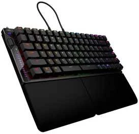 Klaviatūra ASUS ROG Falcata, 75%, Laidinis ir belaidis, USB + RF belaidis + „Bluetooth“, Magnetinis-mechaninis rakto jungiklis, RGB LED, Juoda