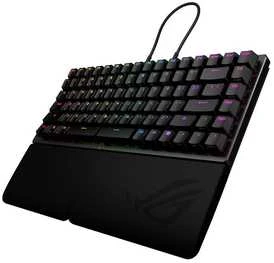 Klaviatūra ASUS ROG Falcata, 75%, Laidinis ir belaidis, USB + RF belaidis + „Bluetooth“, Magnetinis-mechaninis rakto jungiklis, RGB LED, Juoda