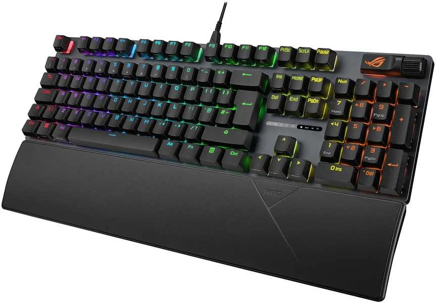 Klaviatūra ASUS ROG Strix Scope II X, Full-size (100%), su laidu, USB, Mechaninė, RGB LED, Juodas