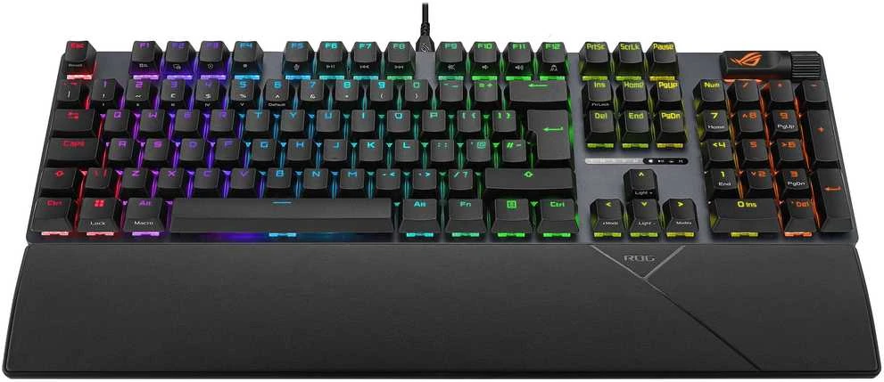 Klaviatūra ASUS ROG Strix Scope II X, Full-size (100%), su laidu, USB, Mechaninė, RGB LED, Juodas