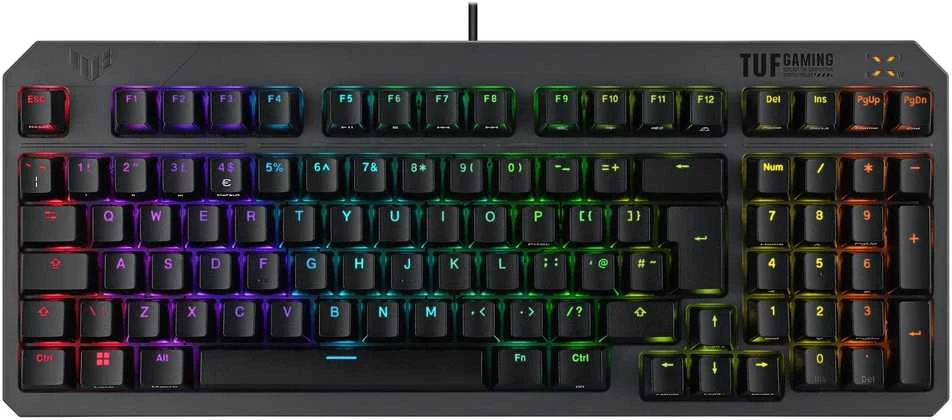 Klaviatūra ASUS TUF Gaming K3 Gen II, su laidu, USB, Opto-mechaninė key switch, QWERTY, RGB LED, Juodas