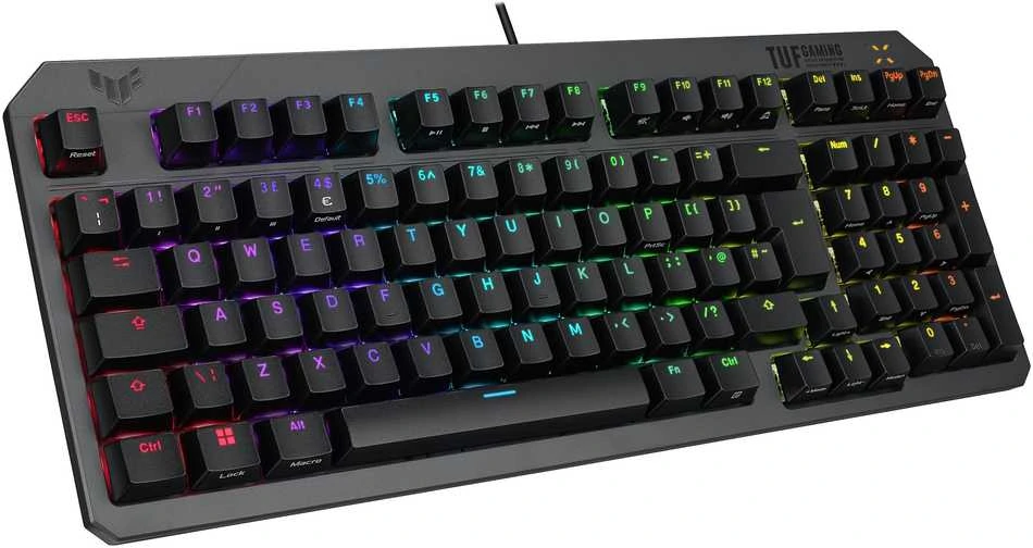 Klaviatūra ASUS TUF Gaming K3 Gen II, su laidu, USB, Opto-mechaninė key switch, QWERTY, RGB LED, Juodas