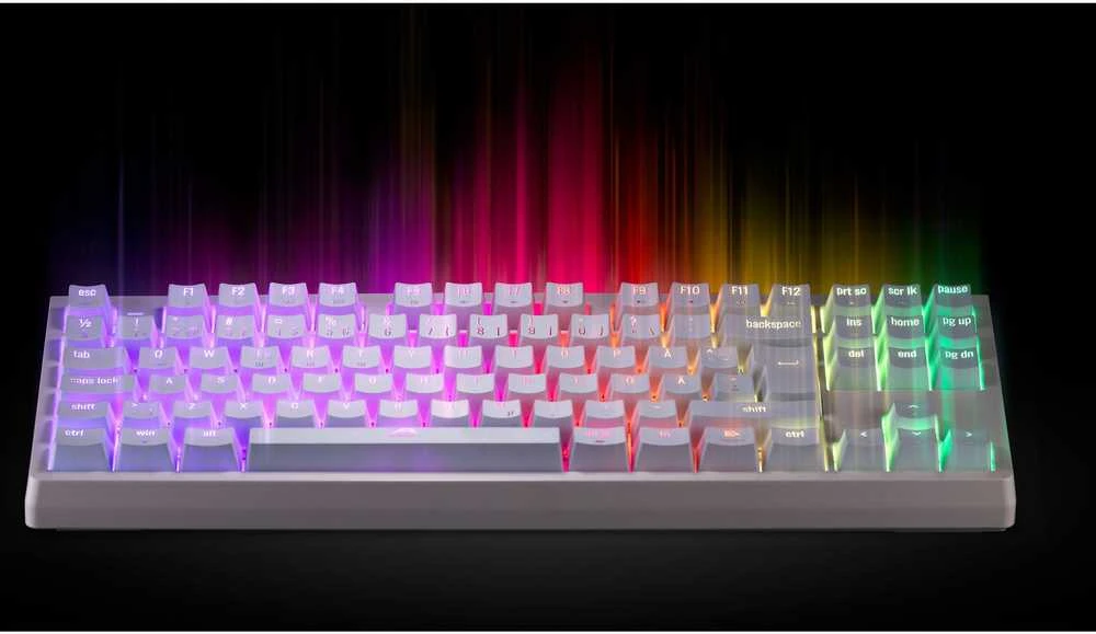 Klaviatūra Blackstorm Serenity TKL RGB mekaaninen pelinäppäimistö, valkoinen